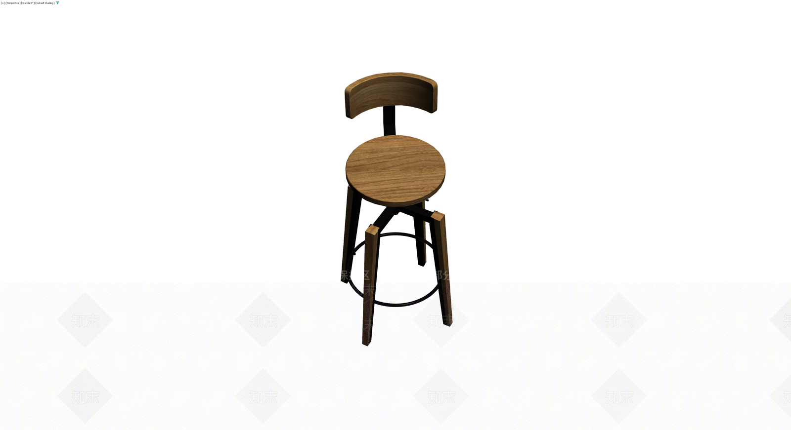 木质靠背高脚凳3D模型下载【ID:1230415253】