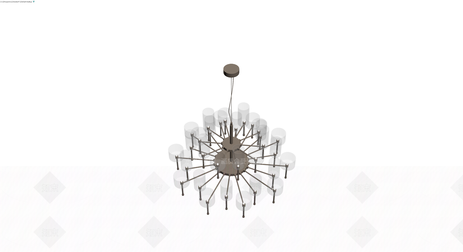 多层金属玻璃吊灯3D模型下载【ID:1230614660】