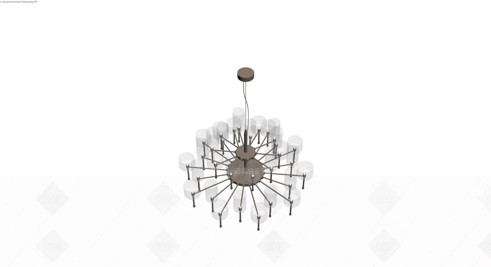多层金属玻璃吊灯3D模型下载【ID:1230614660】