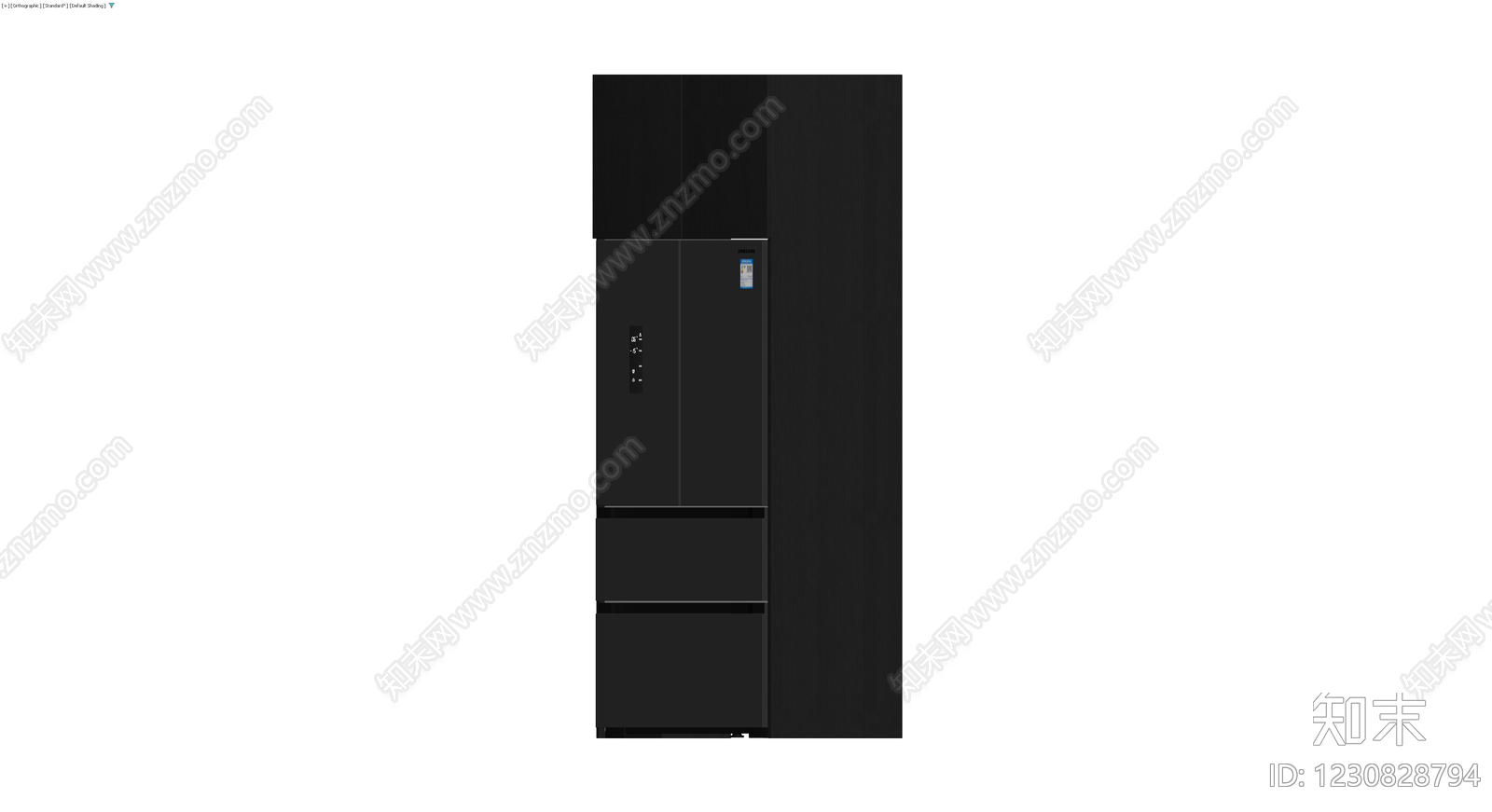 黑色多门冰箱3D模型下载【ID:1230828794】