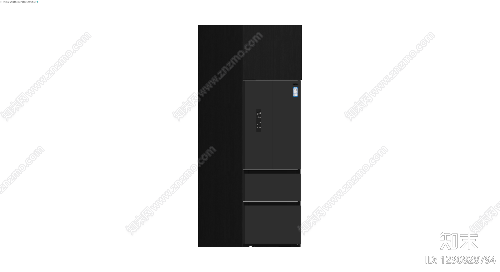 黑色多门冰箱3D模型下载【ID:1230828794】