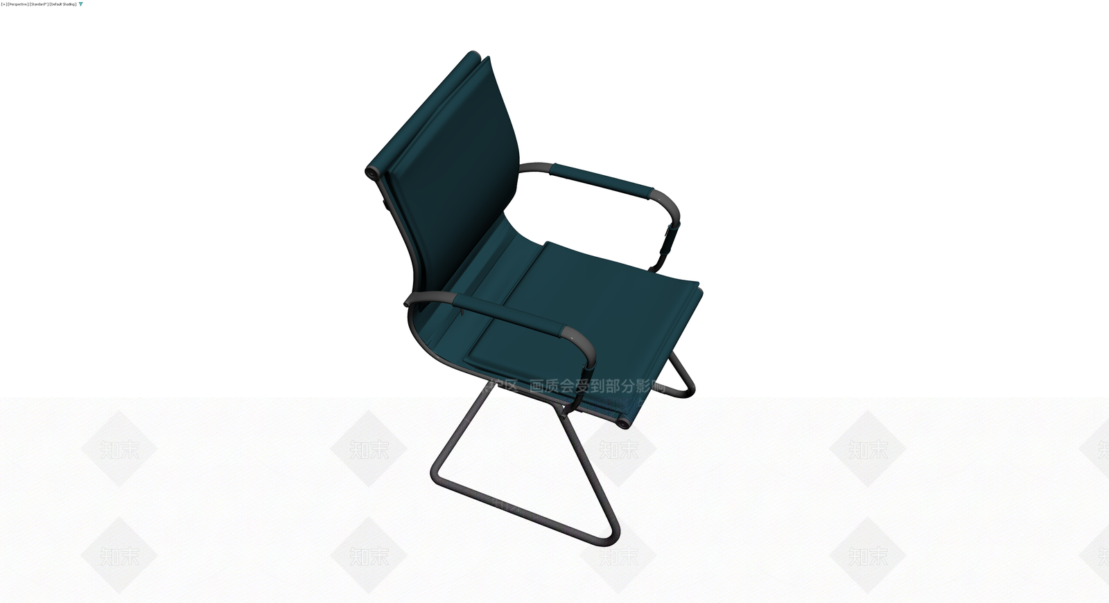 深青色弓形办公椅3D模型下载【ID:1230621134】