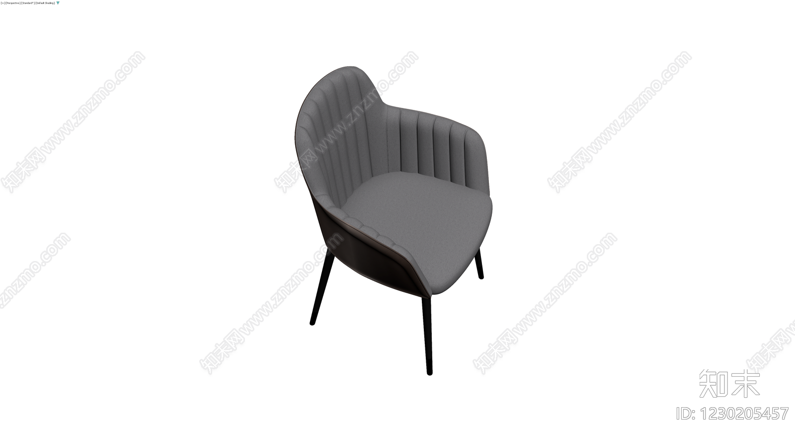 现代灰色软包餐椅3D模型下载【ID:1230205457】
