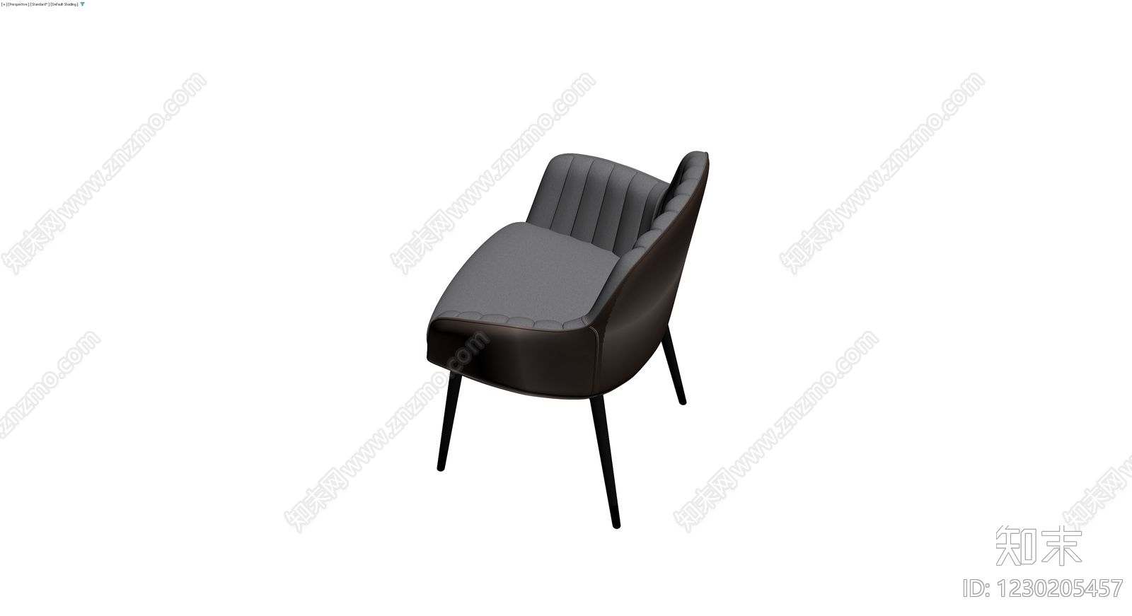 现代灰色软包餐椅3D模型下载【ID:1230205457】