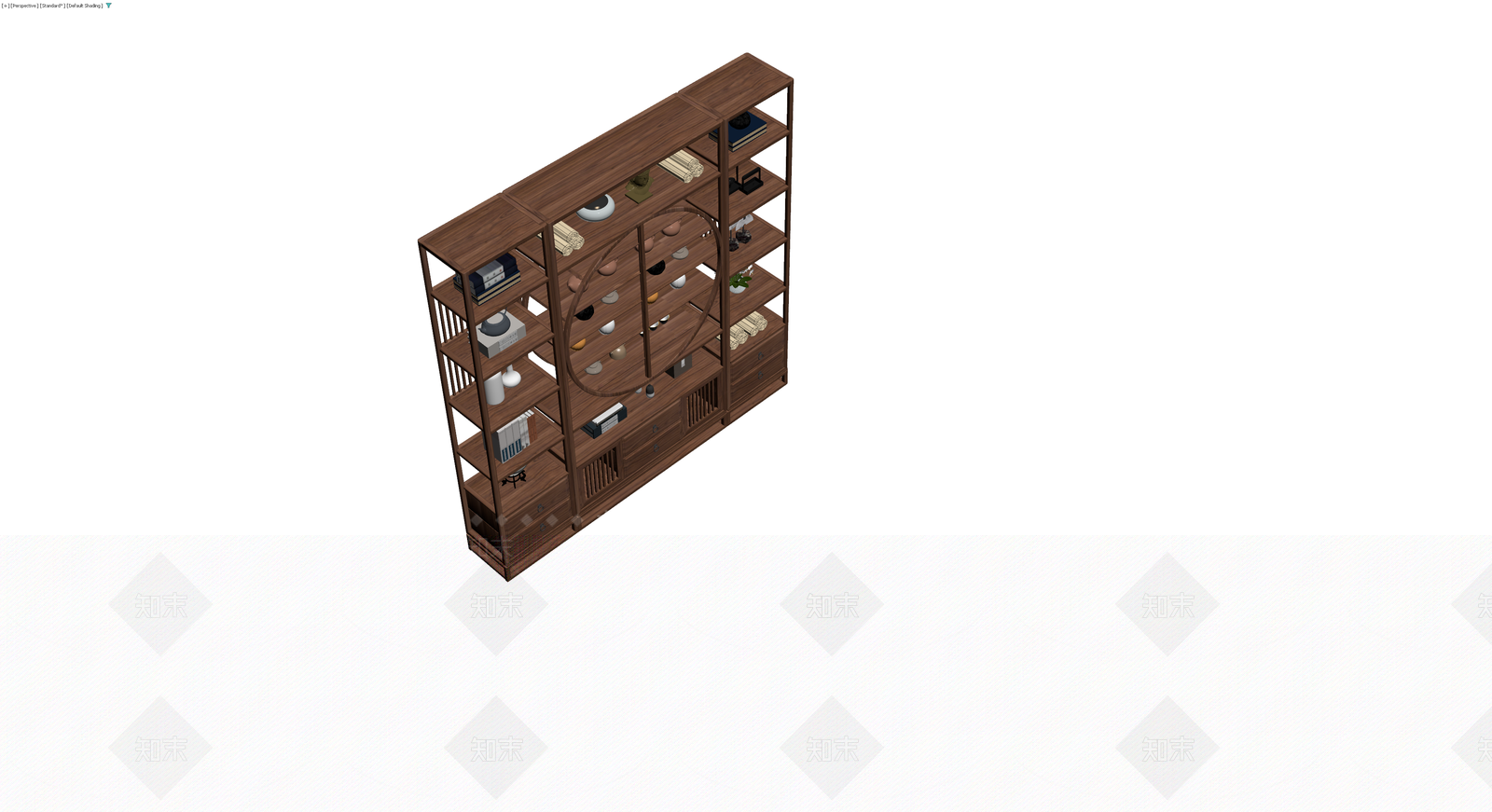 中式实木博古架组合3D模型下载【ID:1229664250】