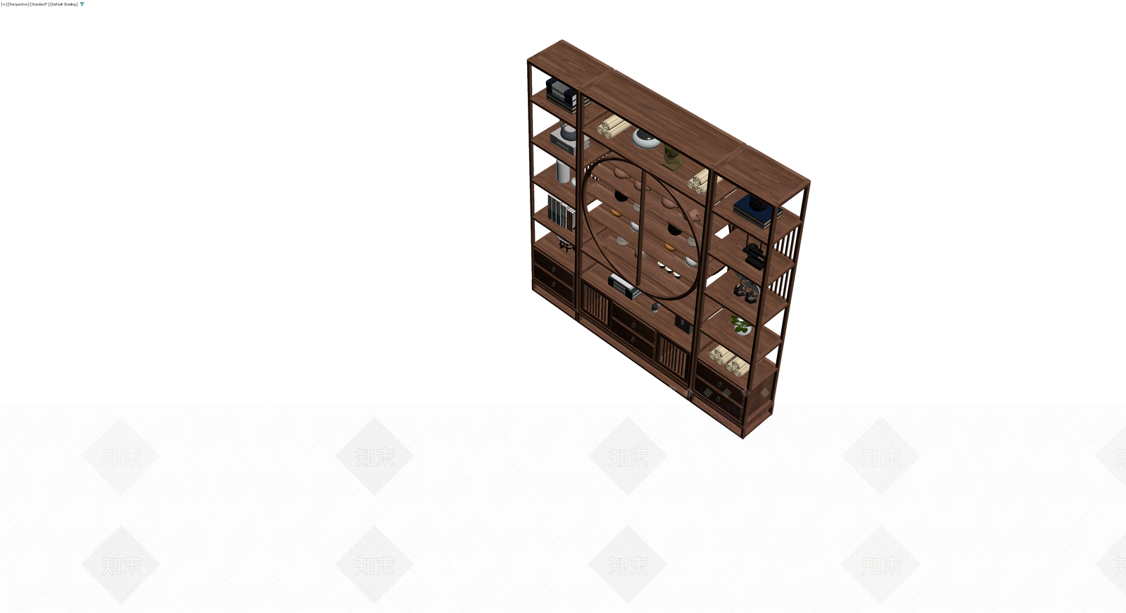 中式实木博古架组合3D模型下载【ID:1229664250】