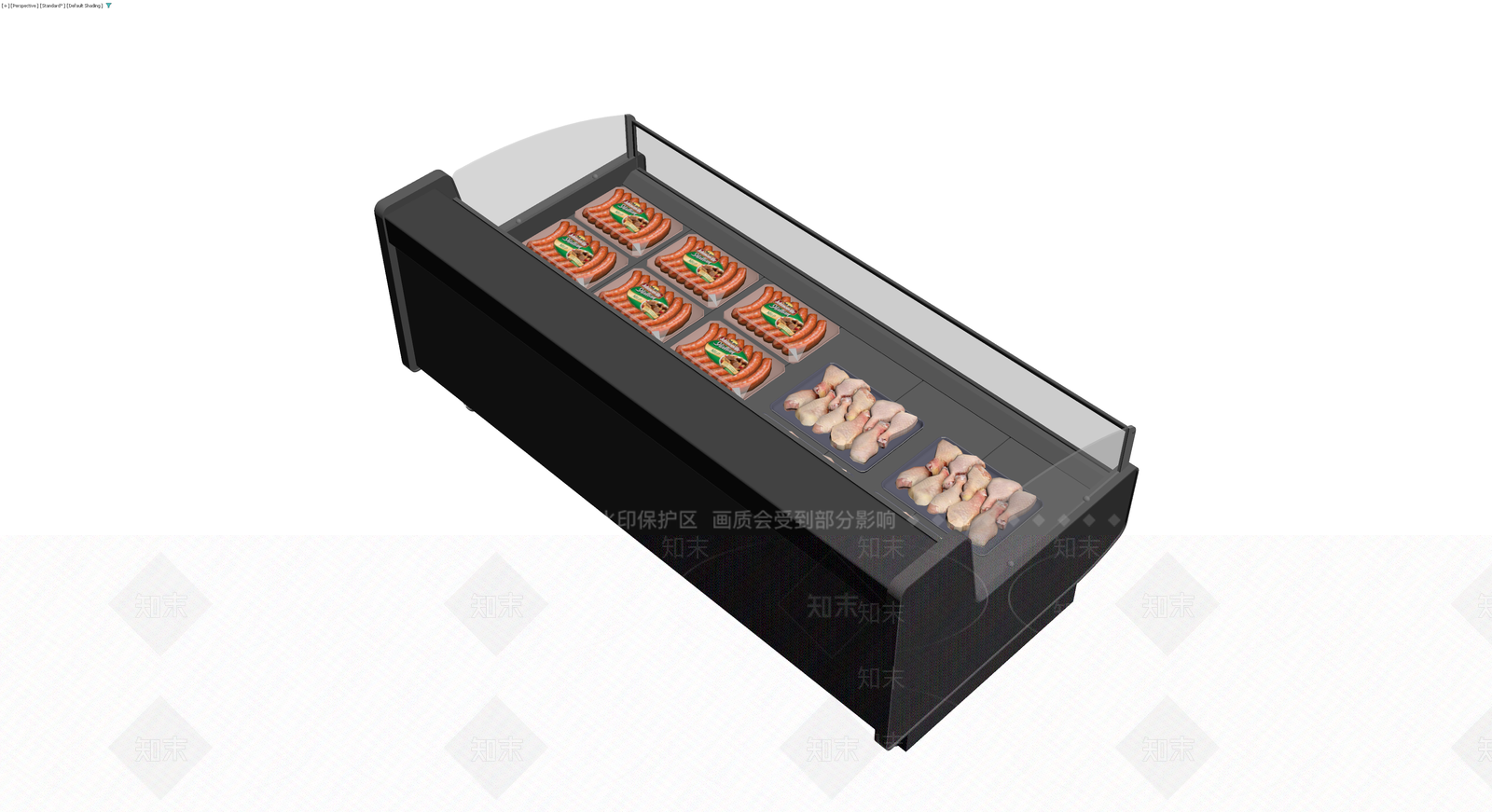商用冷藏展示柜（含陈列食品）3D模型下载【ID:1230401452】