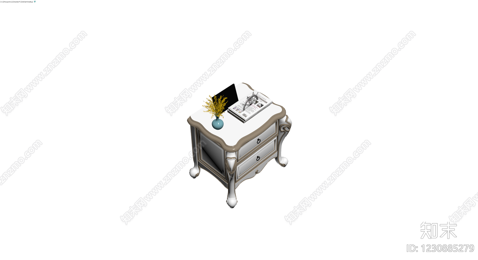 欧式床头柜组合模型3D模型下载【ID:1230885279】