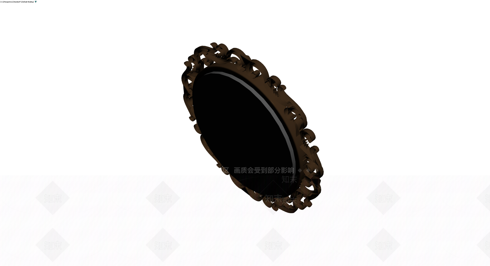 深色雕花椭圆镜框3D模型下载【ID:1230148862】