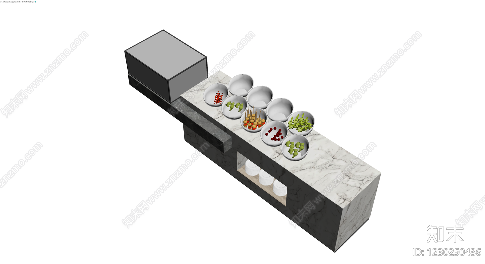 大理石自助餐台模型3D模型下载【ID:1230250436】