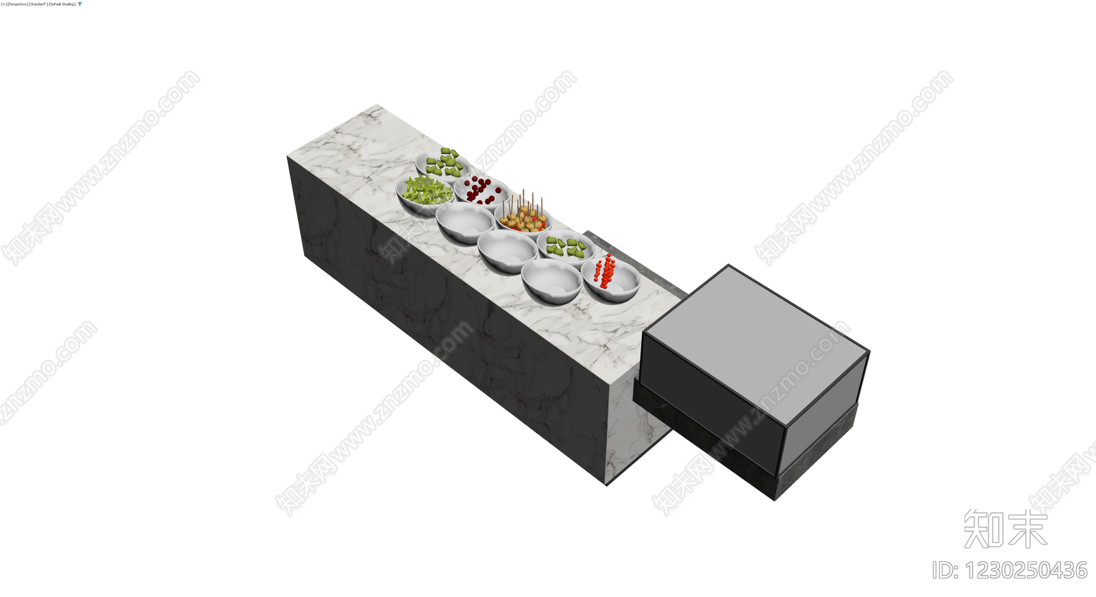 大理石自助餐台模型3D模型下载【ID:1230250436】