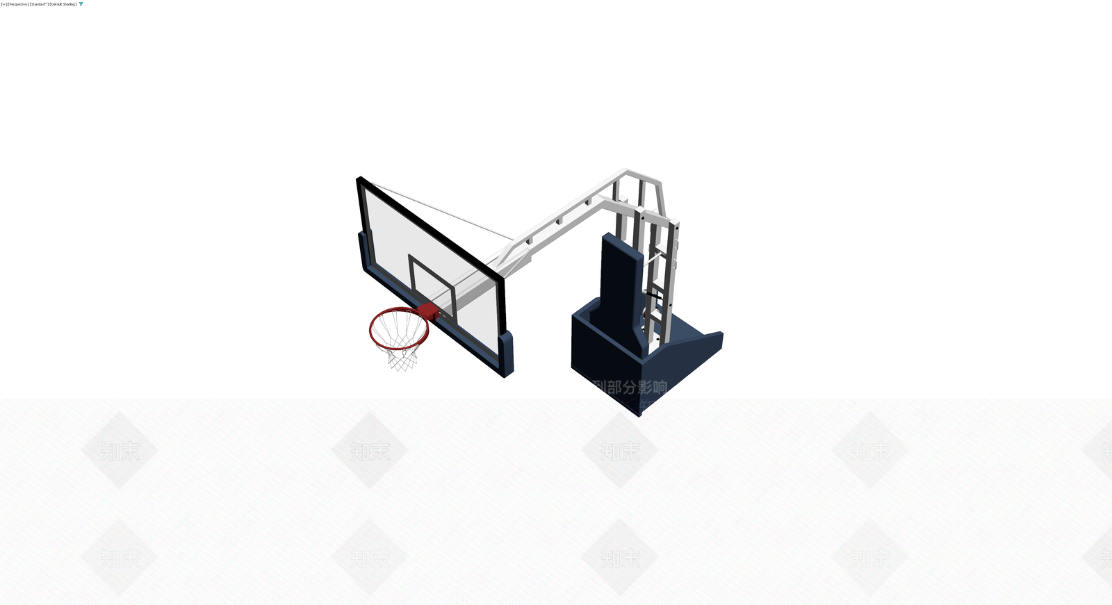 移动式篮球架整体3D模型下载【ID:1229935494】