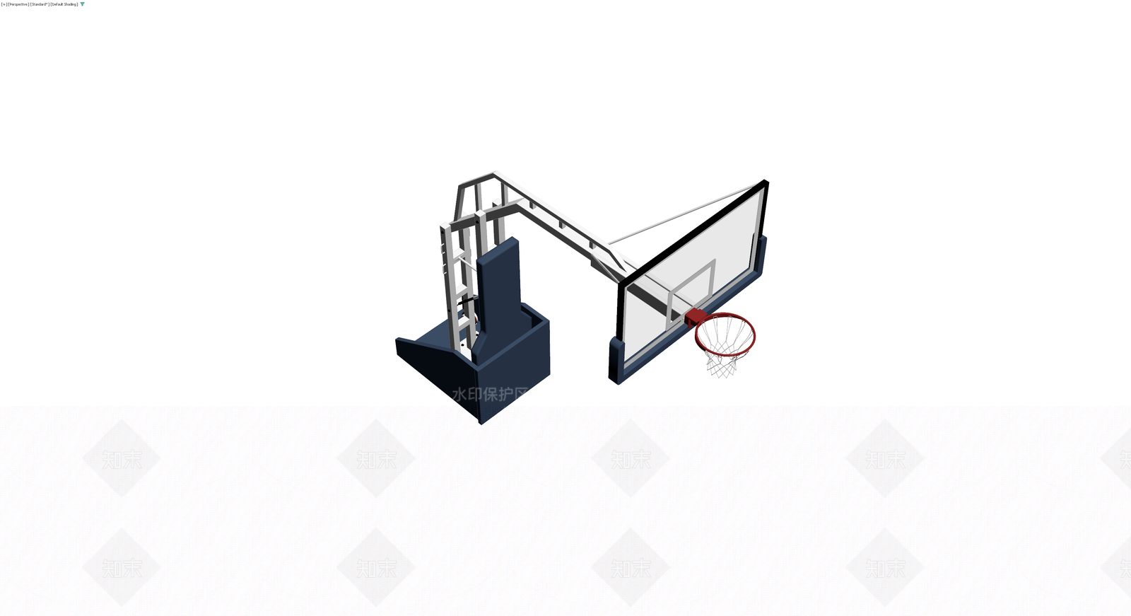 移动式篮球架整体3D模型下载【ID:1229935494】
