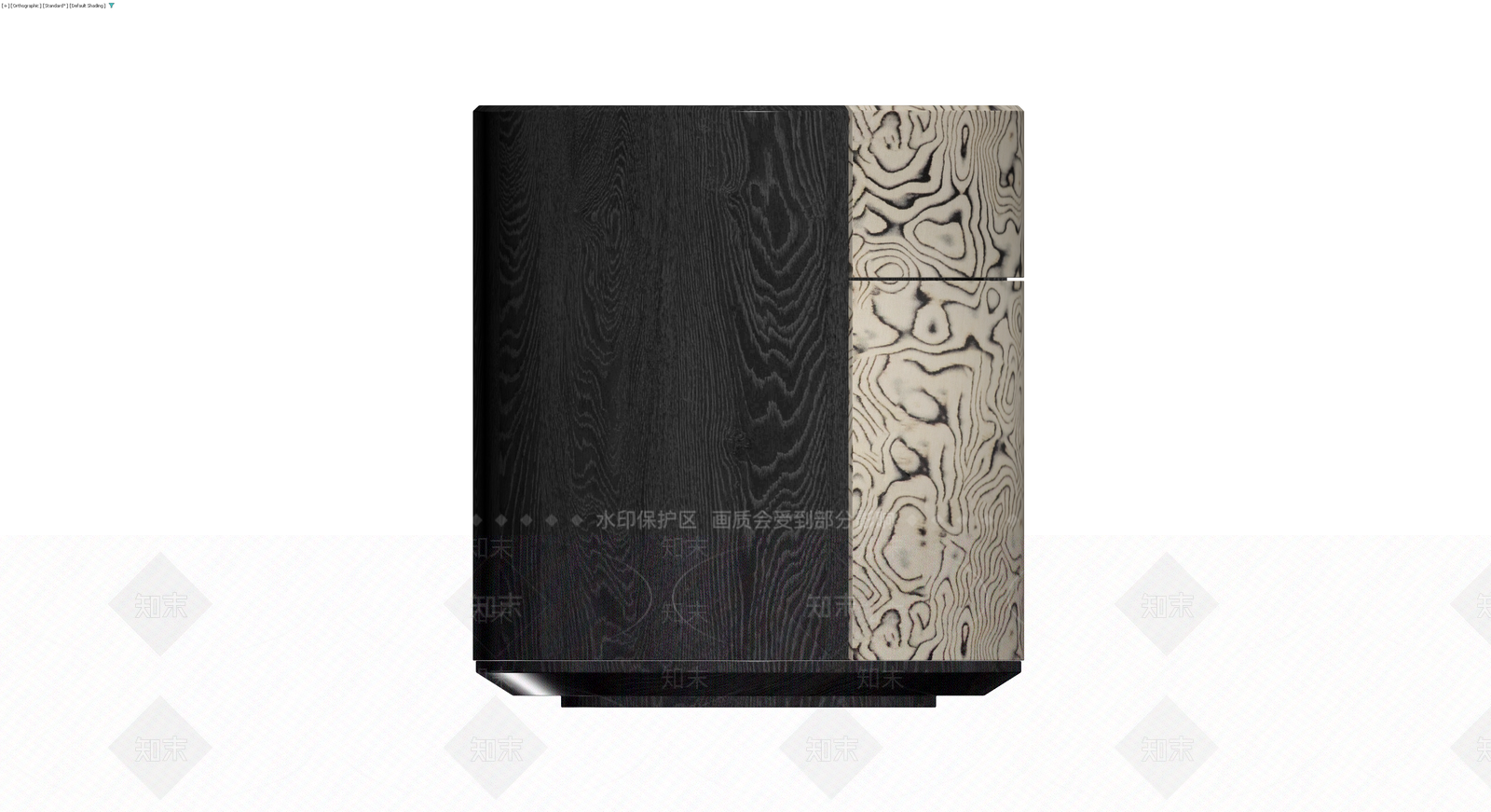 黑白木纹圆柱边几3D模型下载【ID:1229876825】
