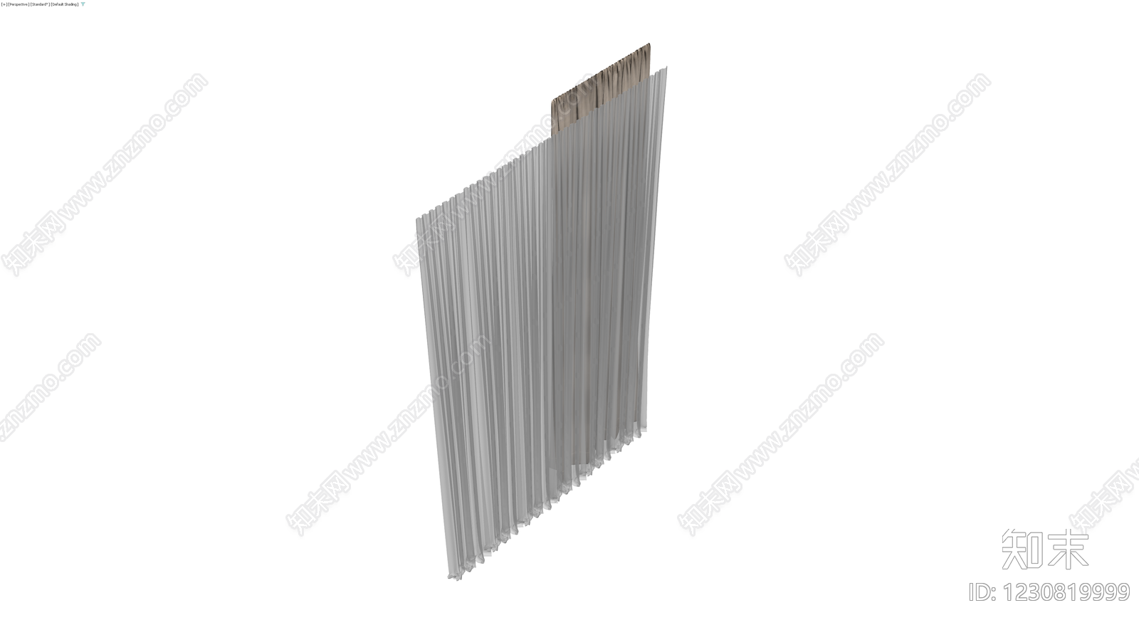 双层布艺窗帘组合3D模型下载【ID:1230819999】