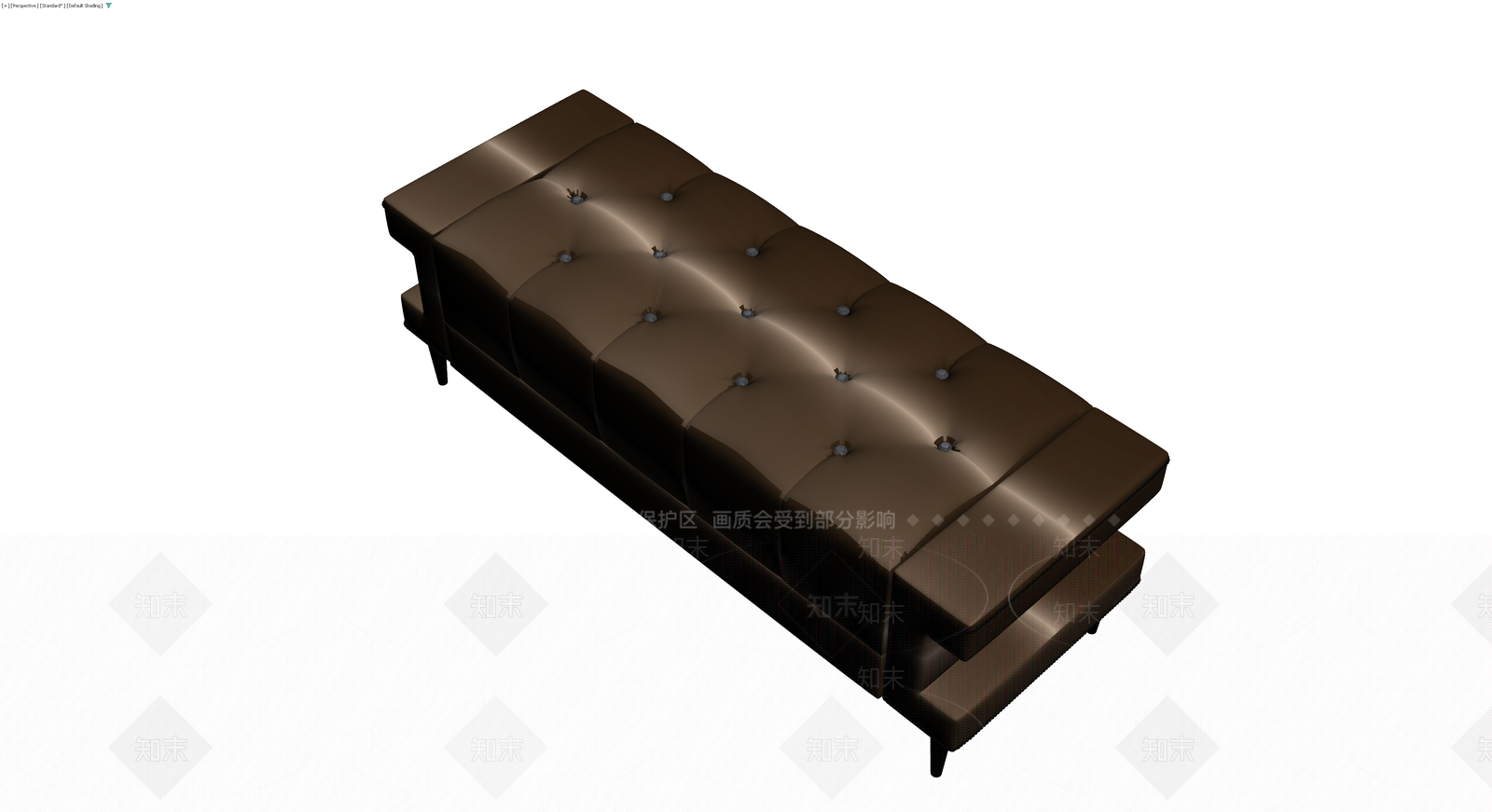 棕色拉扣软包长凳3D模型下载【ID:1230109058】