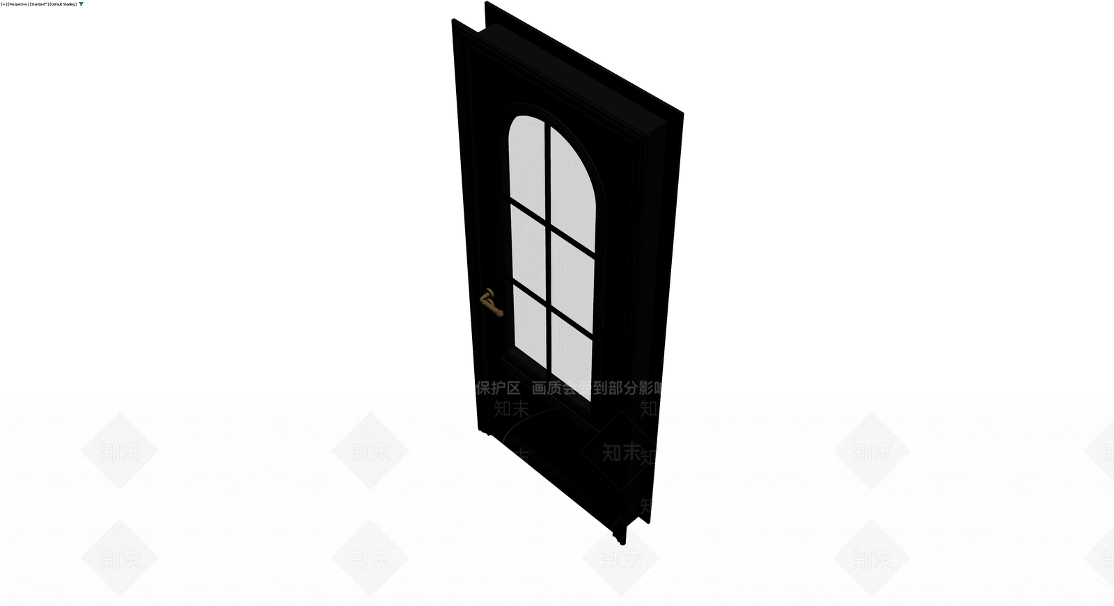 黑色拱形窗格门3D模型下载【ID:1229630353】