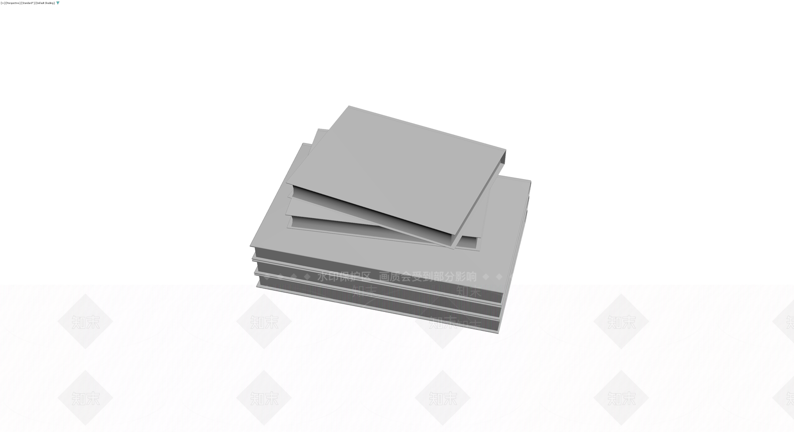 灰色书籍堆叠模型3D模型下载【ID:1229635343】