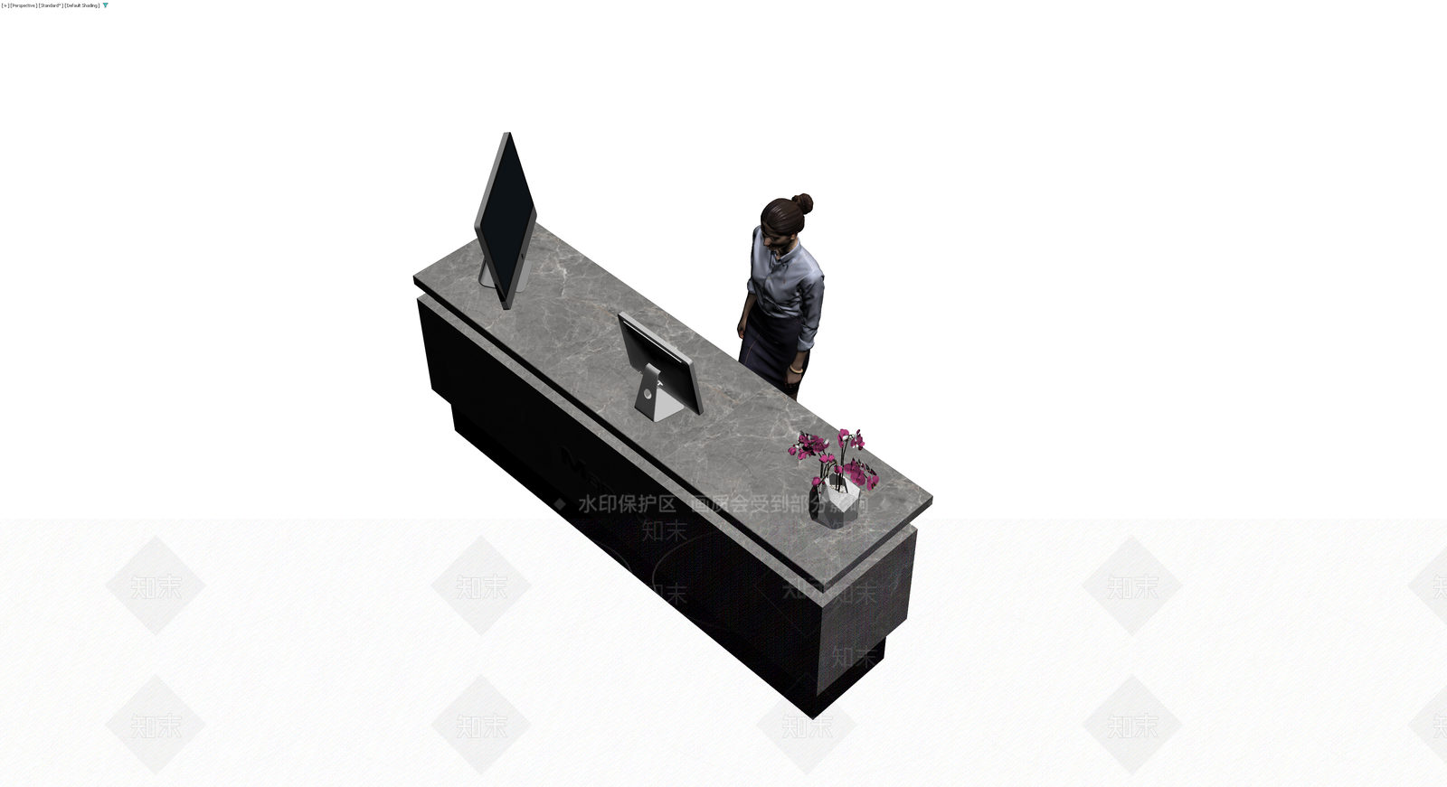 Mando品牌大理石接待台3D模型下载【ID:1230769941】
