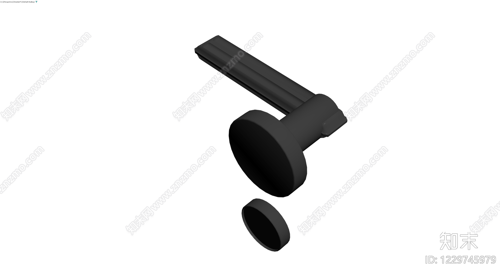 黑色现代门把手3D模型下载【ID:1229745979】