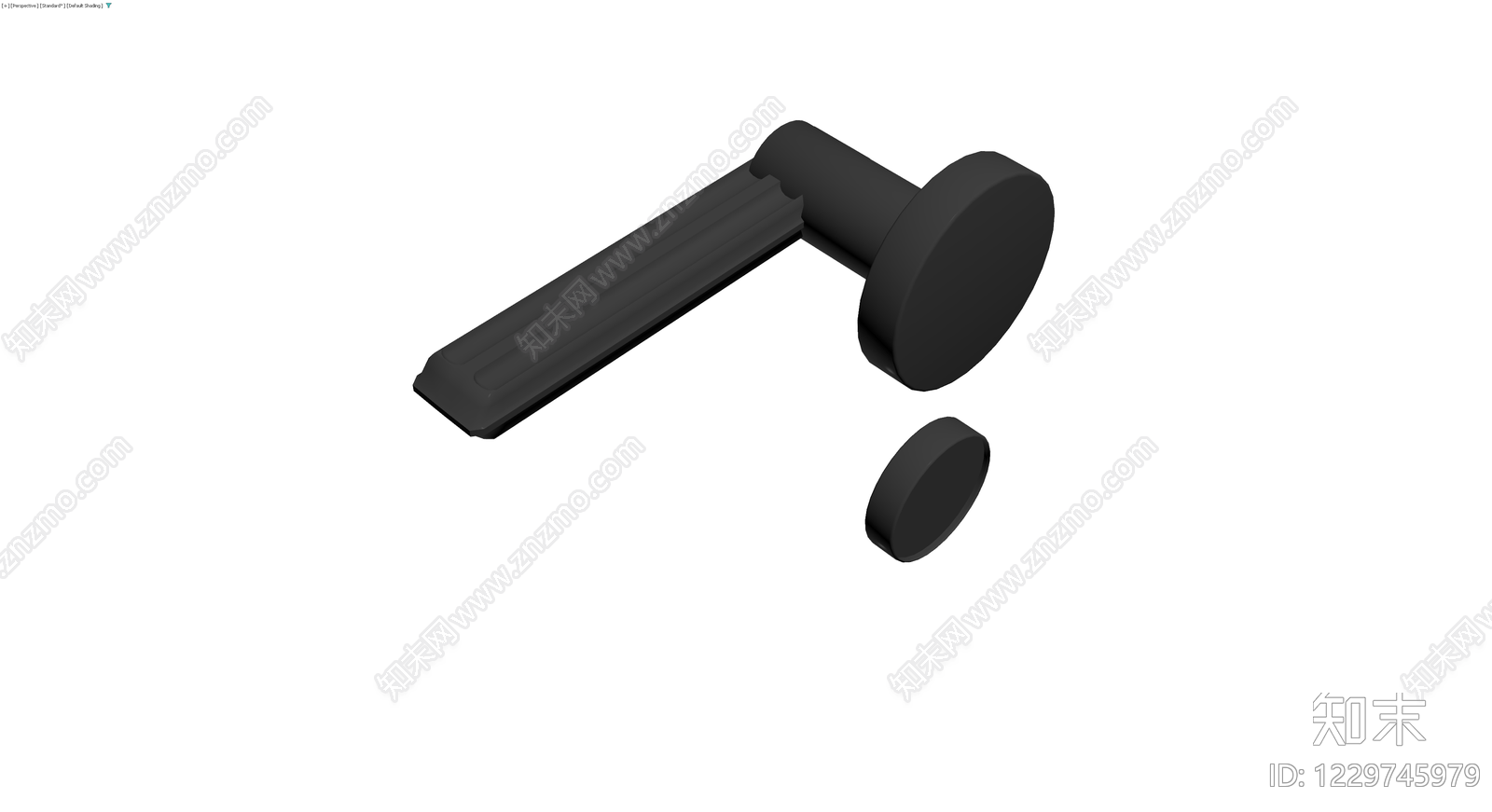 黑色现代门把手3D模型下载【ID:1229745979】