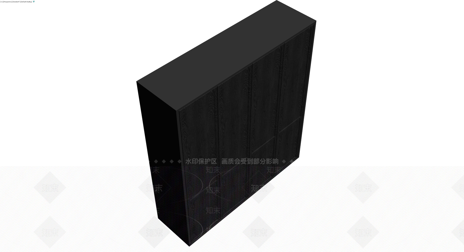 黑木纹四门立柜3D模型下载【ID:1230690236】