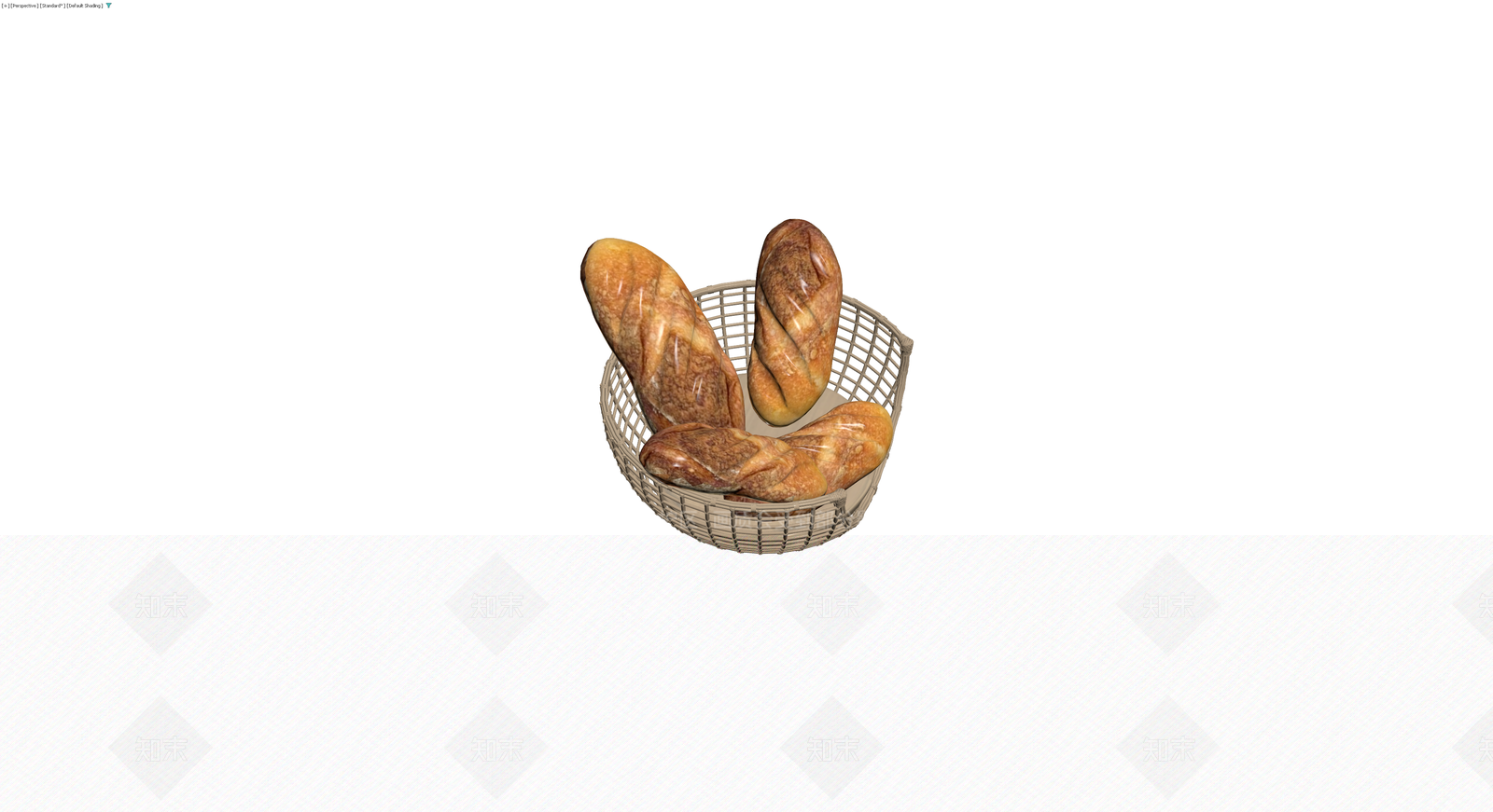 编织篮装面包组合3D模型下载【ID:1230333836】