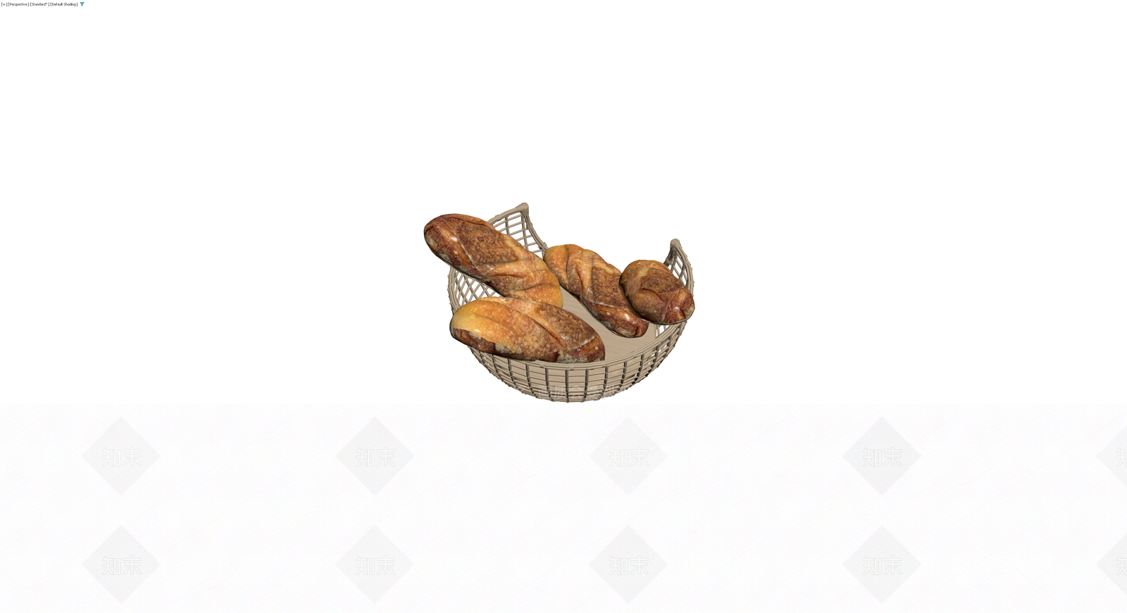 编织篮装面包组合3D模型下载【ID:1230333836】