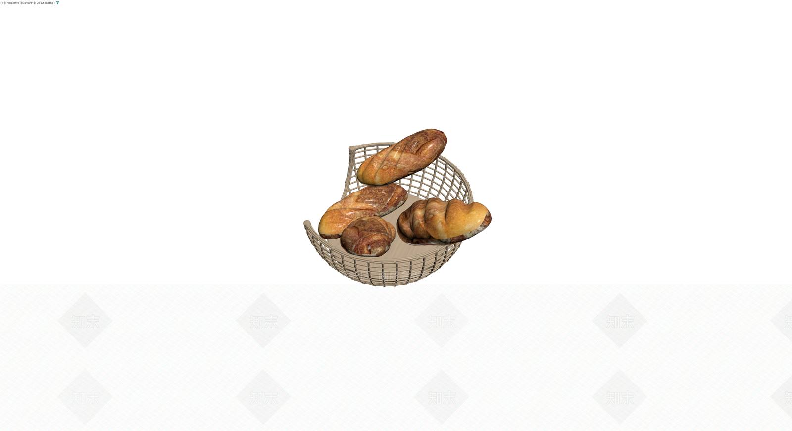 编织篮装面包组合3D模型下载【ID:1230333836】