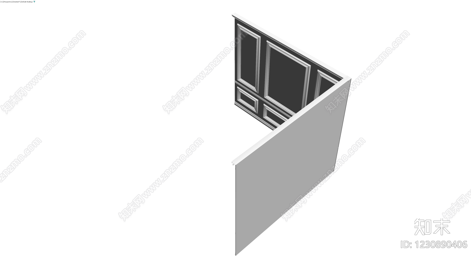 欧式护墙板材质模块3D模型下载【ID:1230890406】
