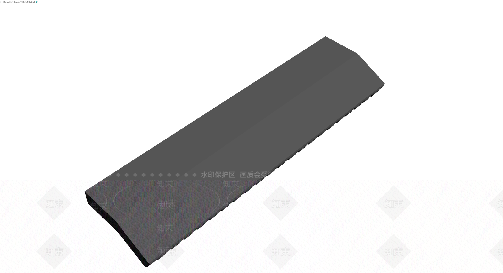 带线槽的深灰色长条地脚灯3D模型下载【ID:1230785375】
