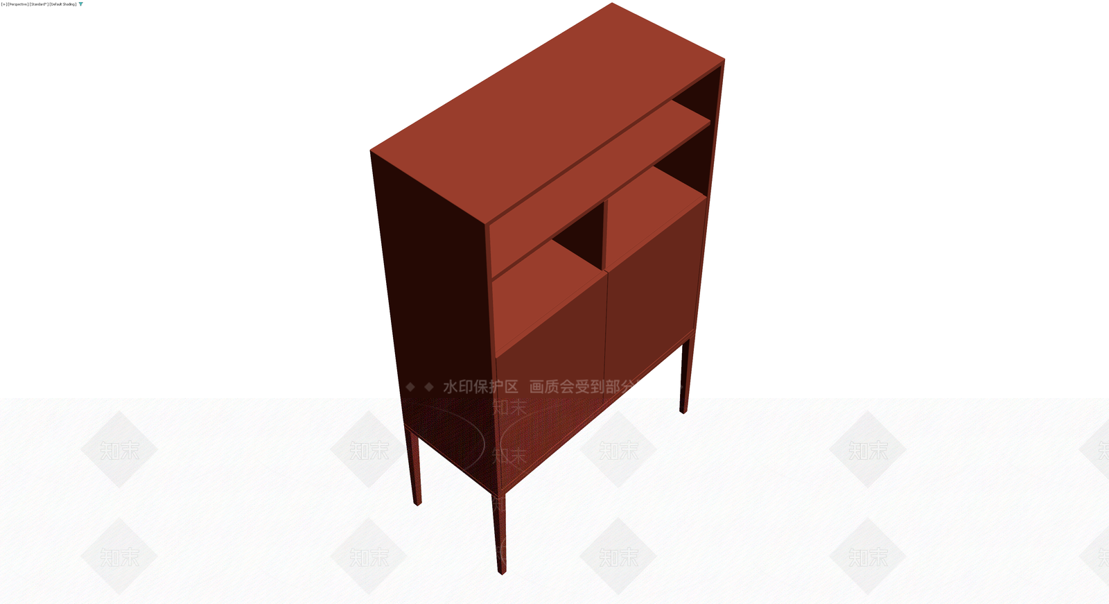 红棕色实木储物柜3D模型下载【ID:1230621515】