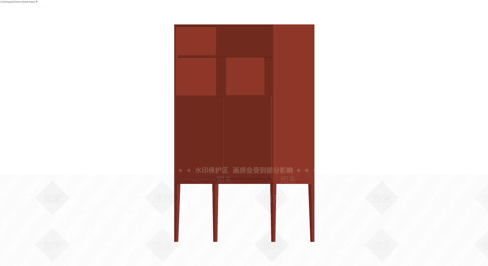 红棕色实木储物柜3D模型下载【ID:1230621515】