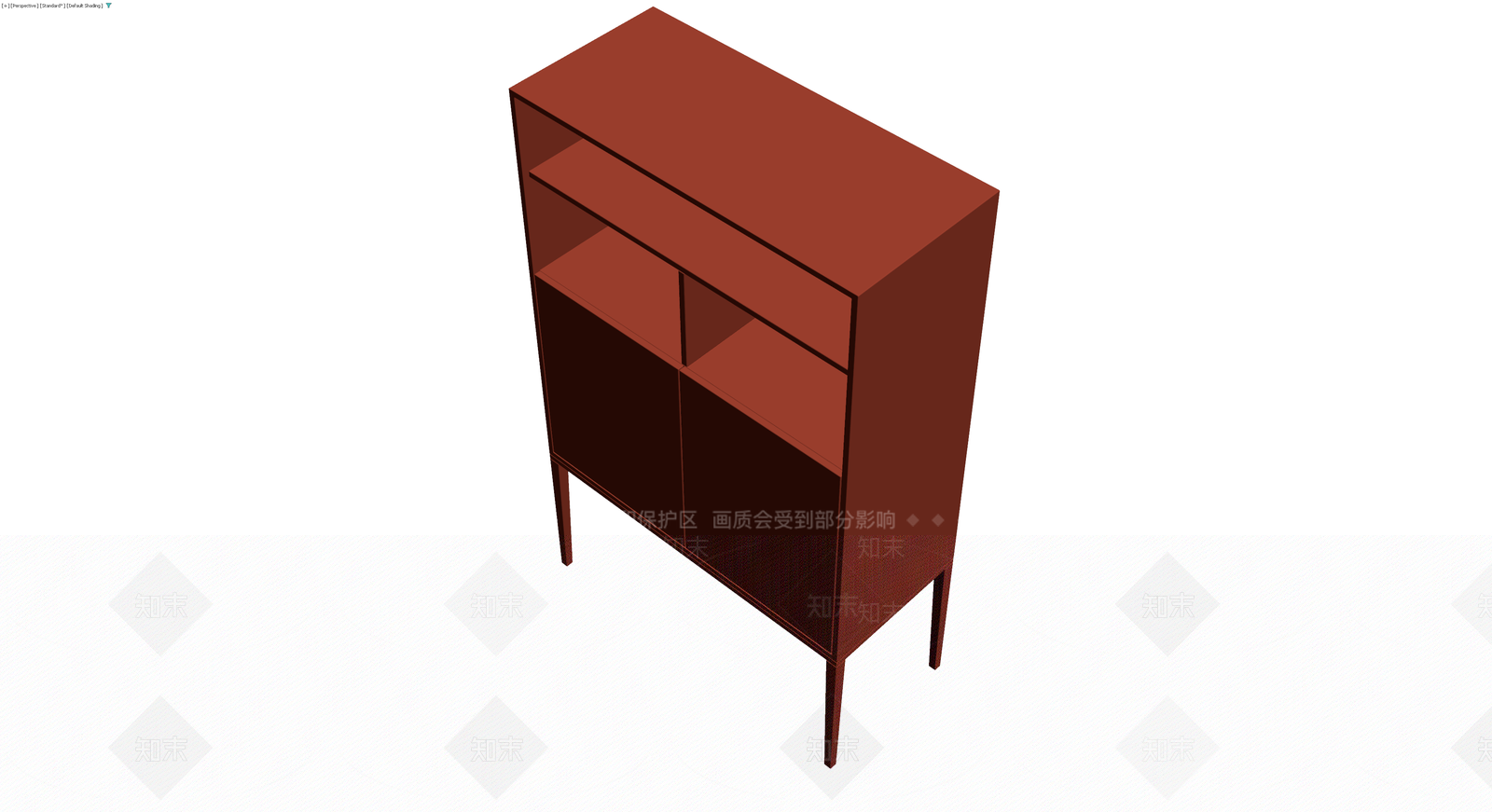 红棕色实木储物柜3D模型下载【ID:1230621515】
