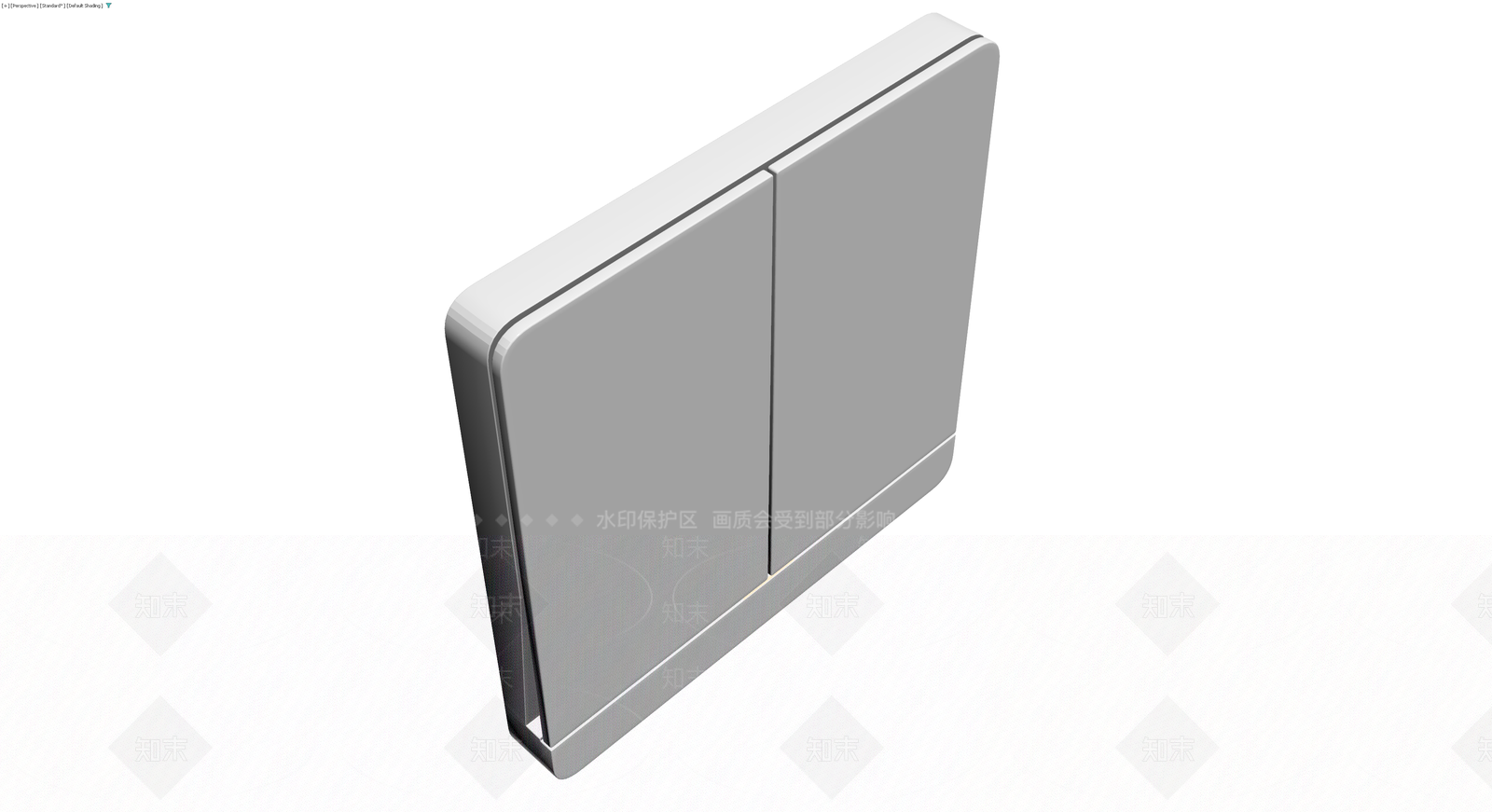 双开面板开关灰模3D模型下载【ID:1229896618】