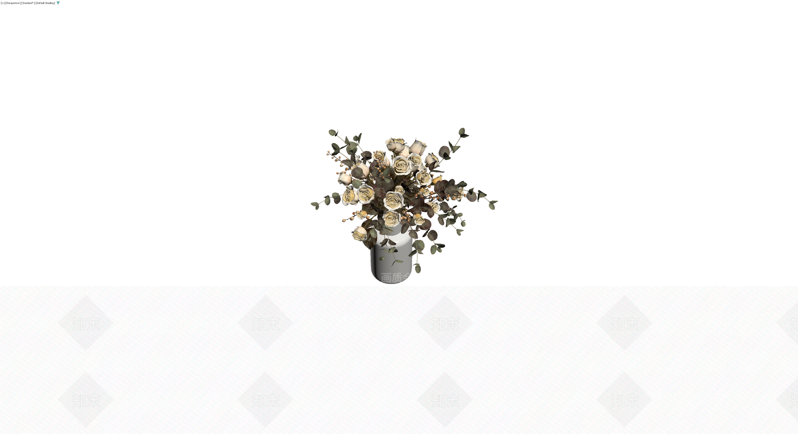 白色花瓶配干花束3D模型下载【ID:1229916624】