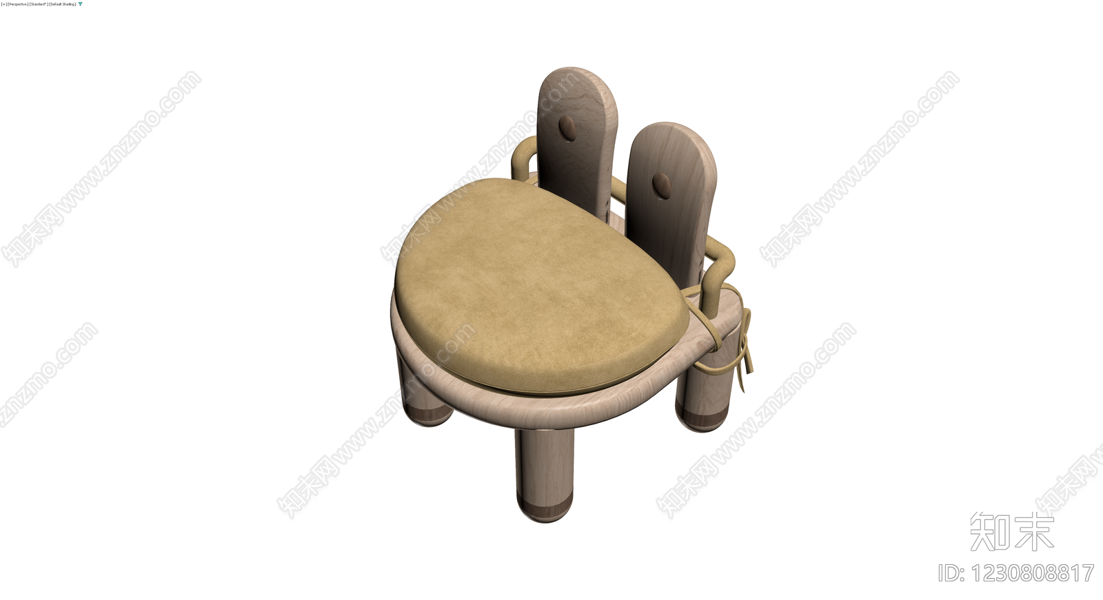 木质软包休闲椅3D模型下载【ID:1230808817】