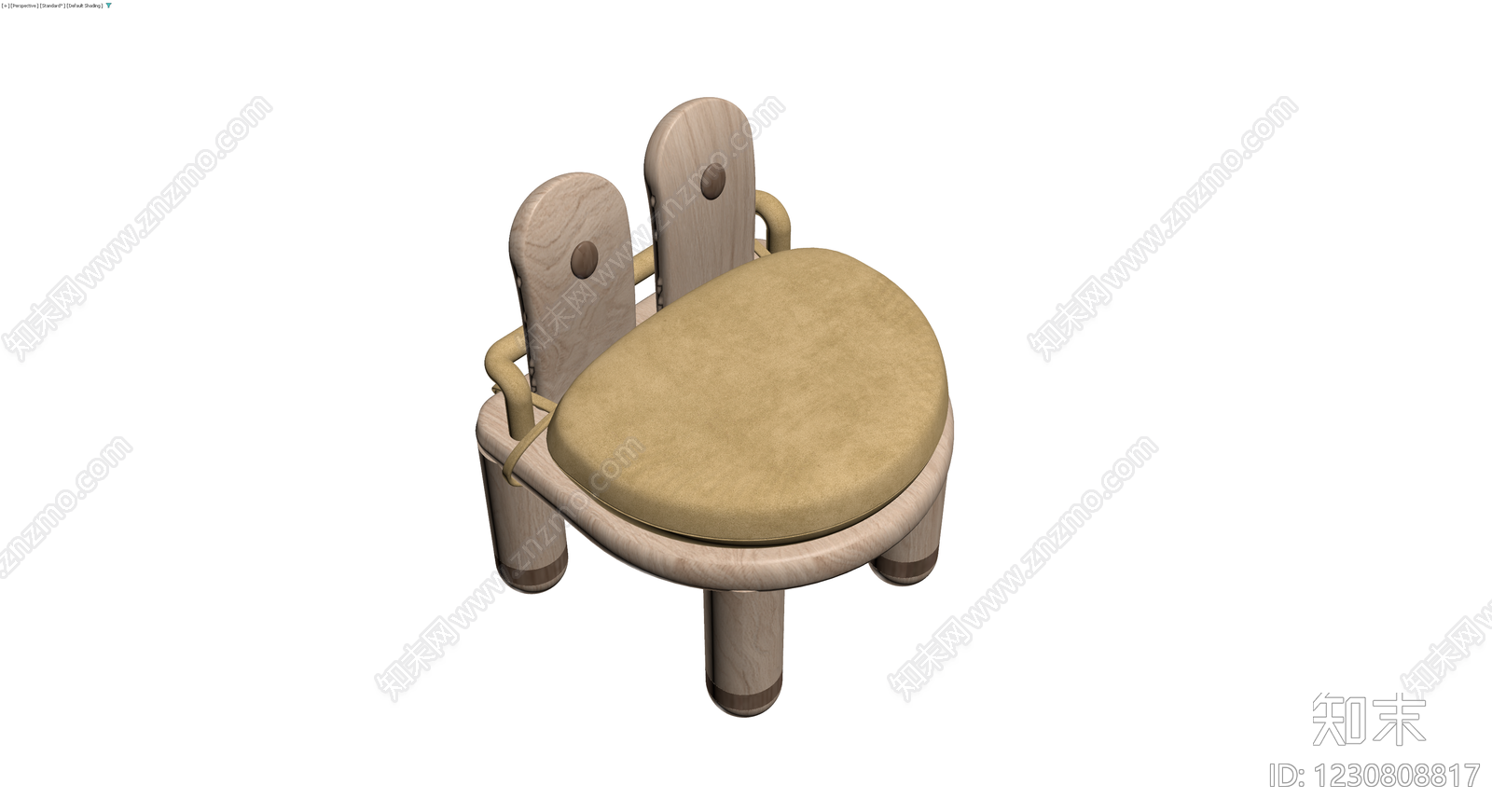 木质软包休闲椅3D模型下载【ID:1230808817】