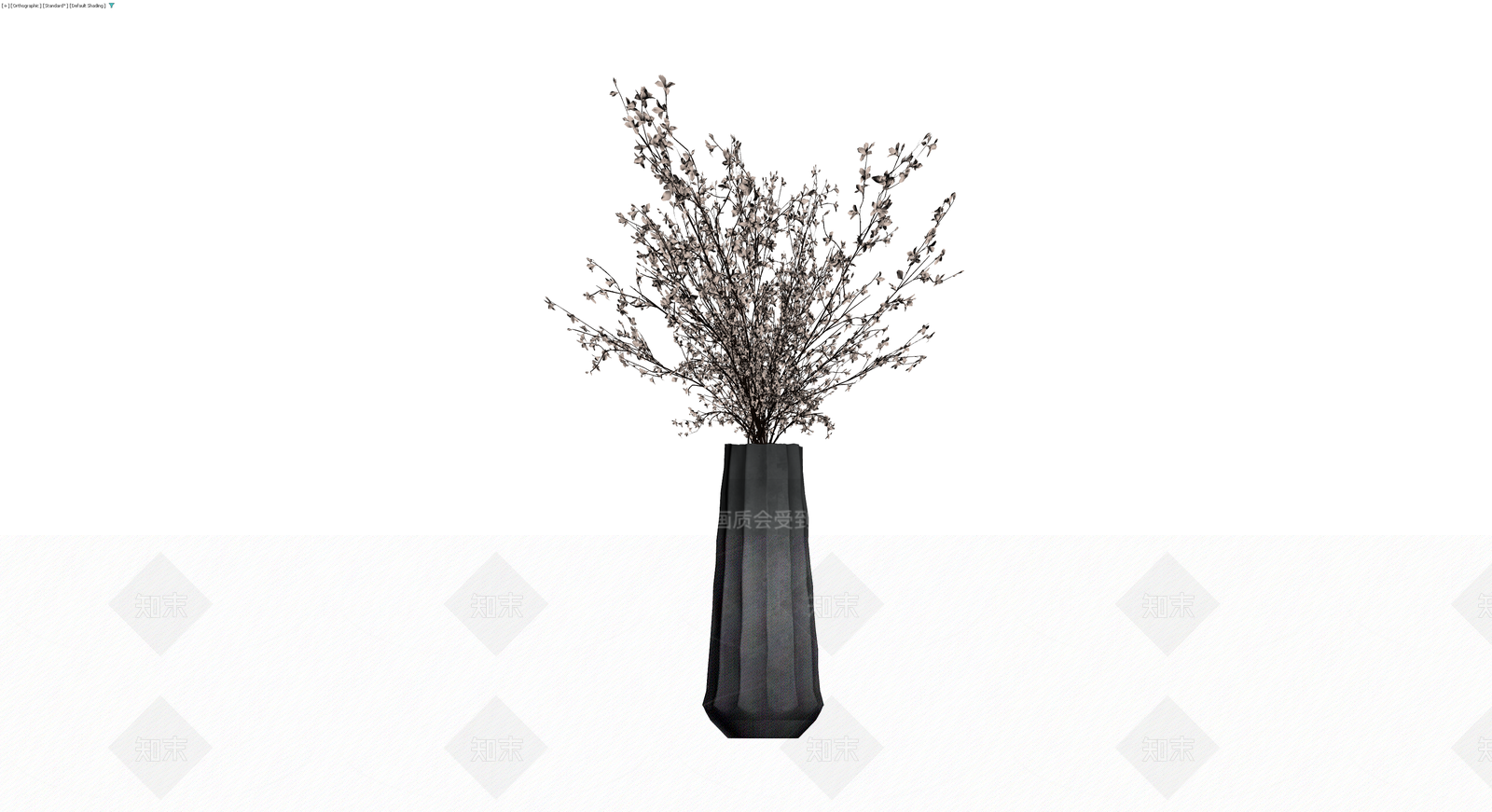 黑色花瓶配植物3D模型下载【ID:1230085558】