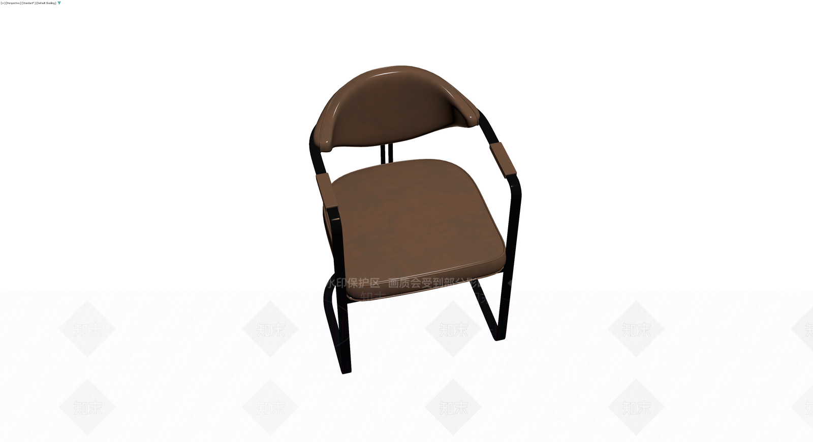 棕色软包金属框架椅3D模型下载【ID:1230772947】