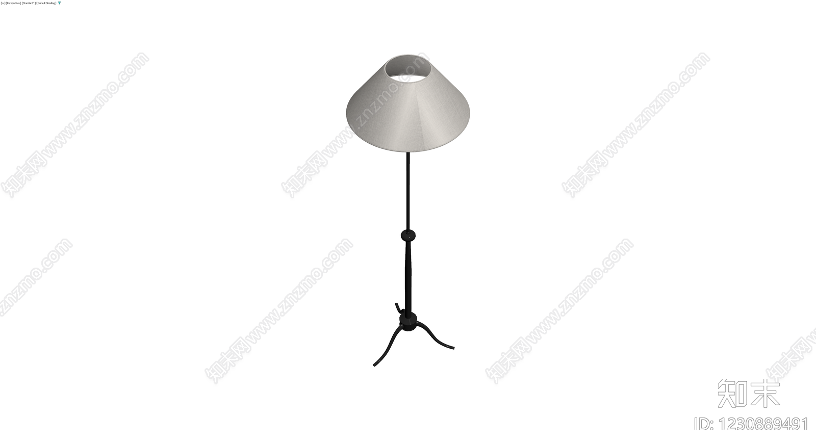 黑色三脚落地灯3D模型下载【ID:1230889491】