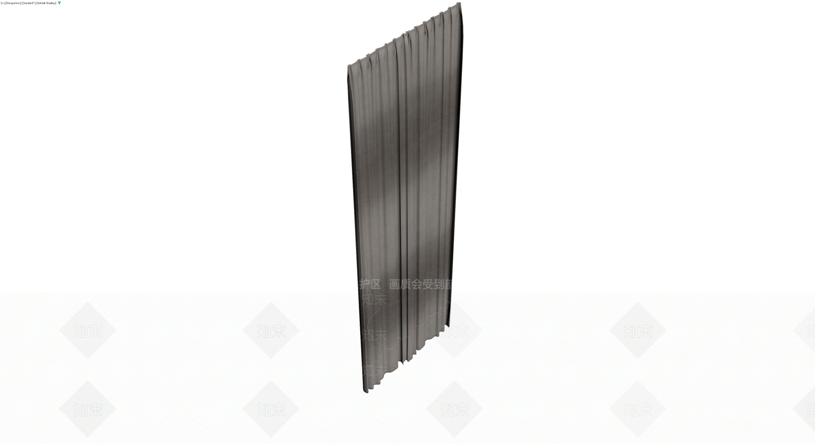 灰色褶皱布艺窗帘3D模型下载【ID:1230327010】