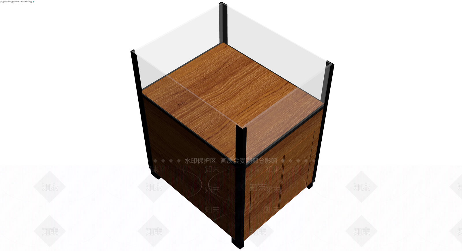 木质储物柜带玻璃罩3D模型下载【ID:1229876228】