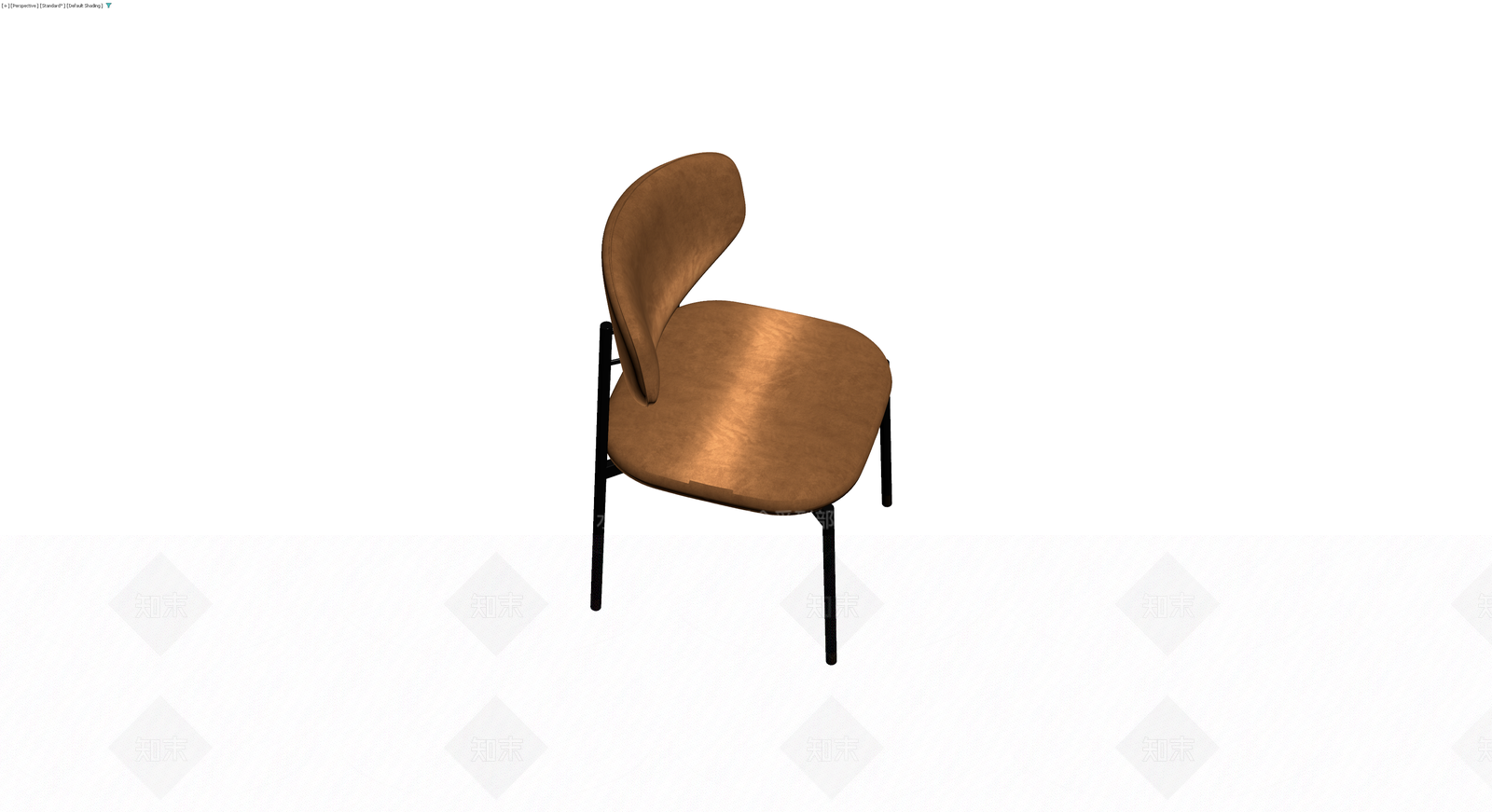 棕色软包金属腿餐椅3D模型下载【ID:1230353597】