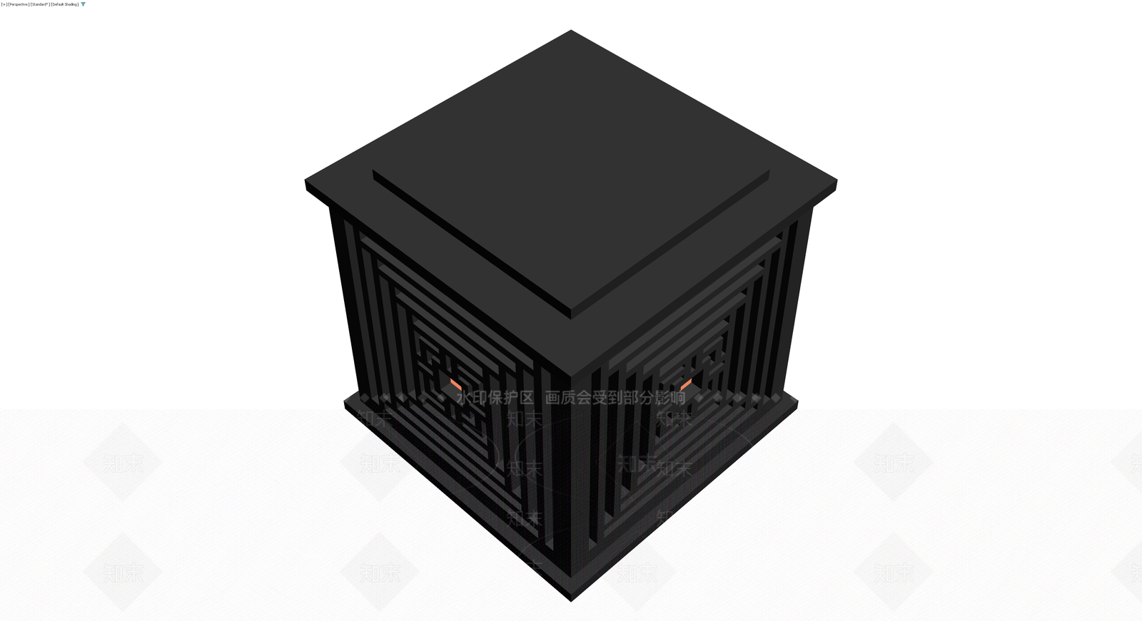 黑色格栅装饰柜3D模型下载【ID:1230645717】