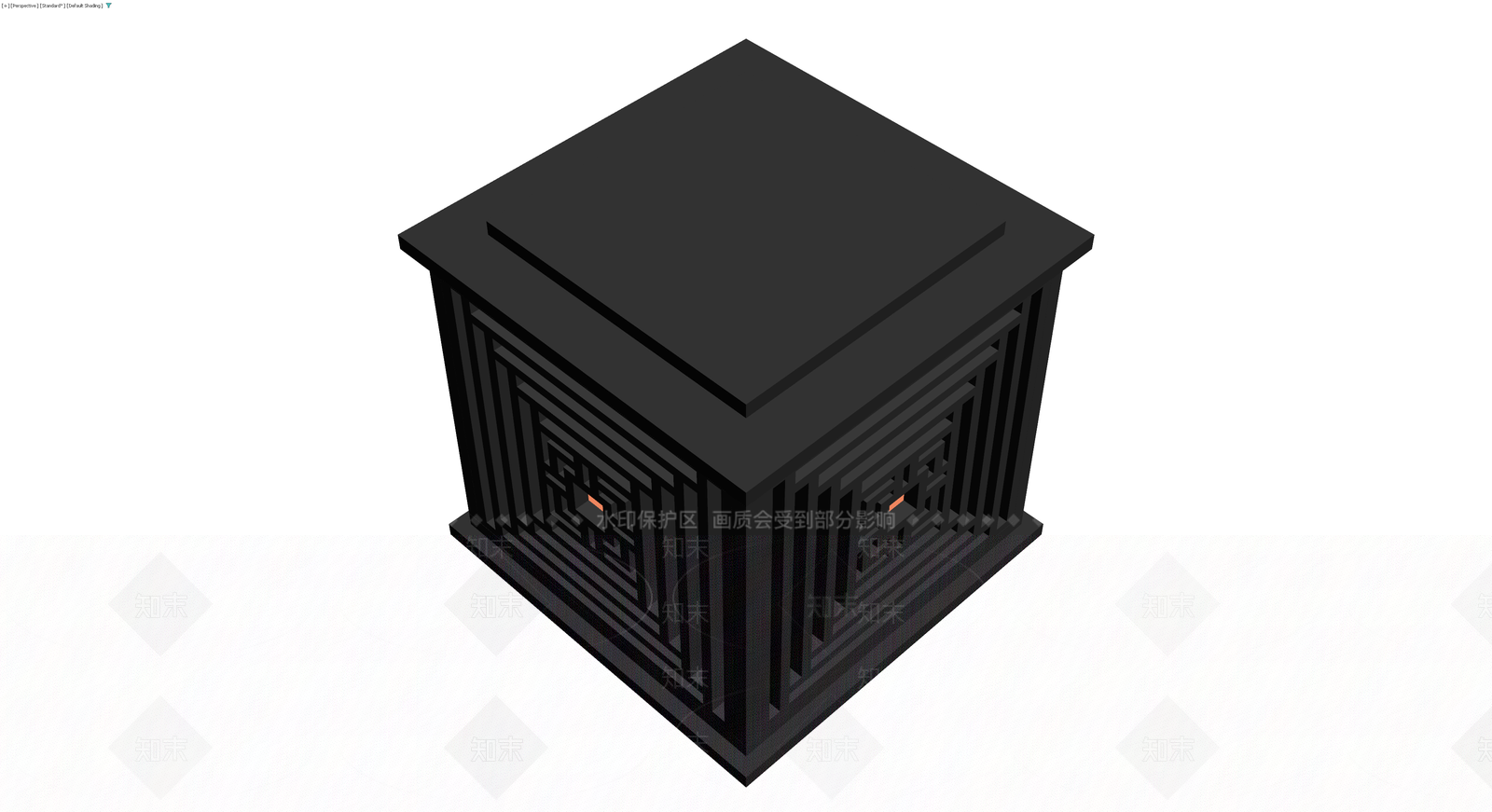黑色格栅装饰柜3D模型下载【ID:1230645717】