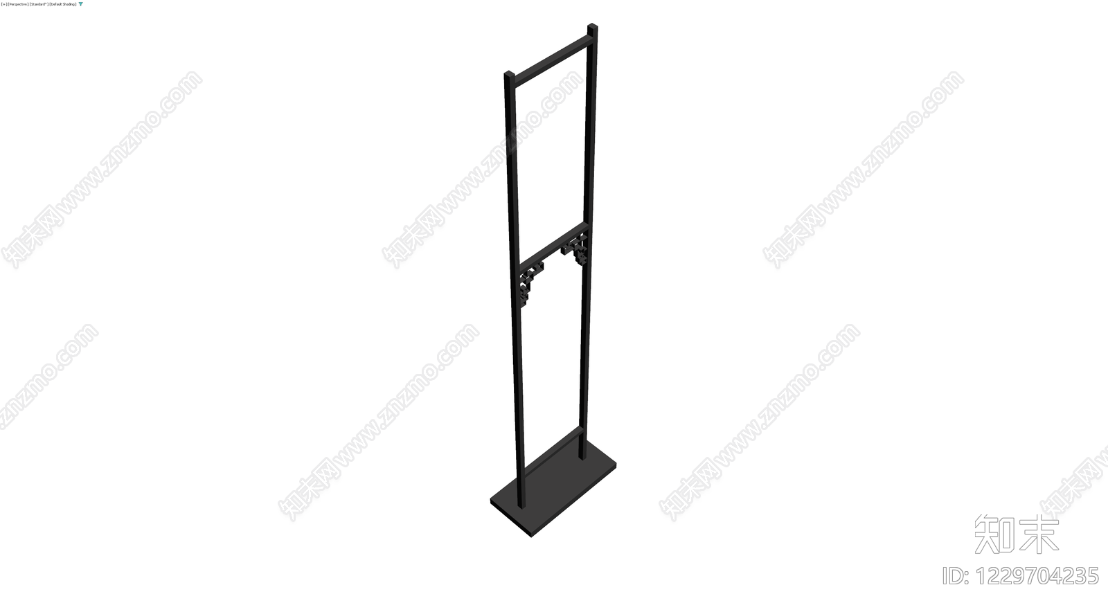 中式木质屏风架3D模型下载【ID:1229704235】