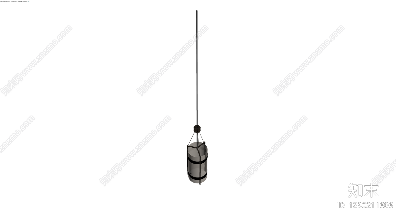 黑色框架吊灯3D模型下载【ID:1230211606】