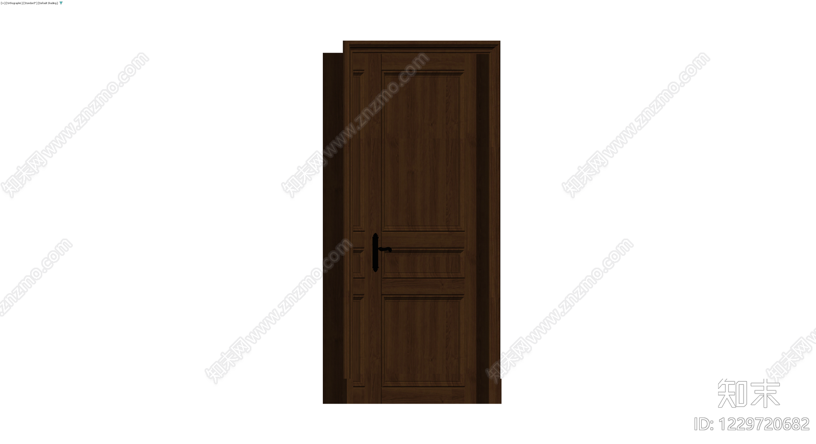深色实木入户门3D模型下载【ID:1229720682】