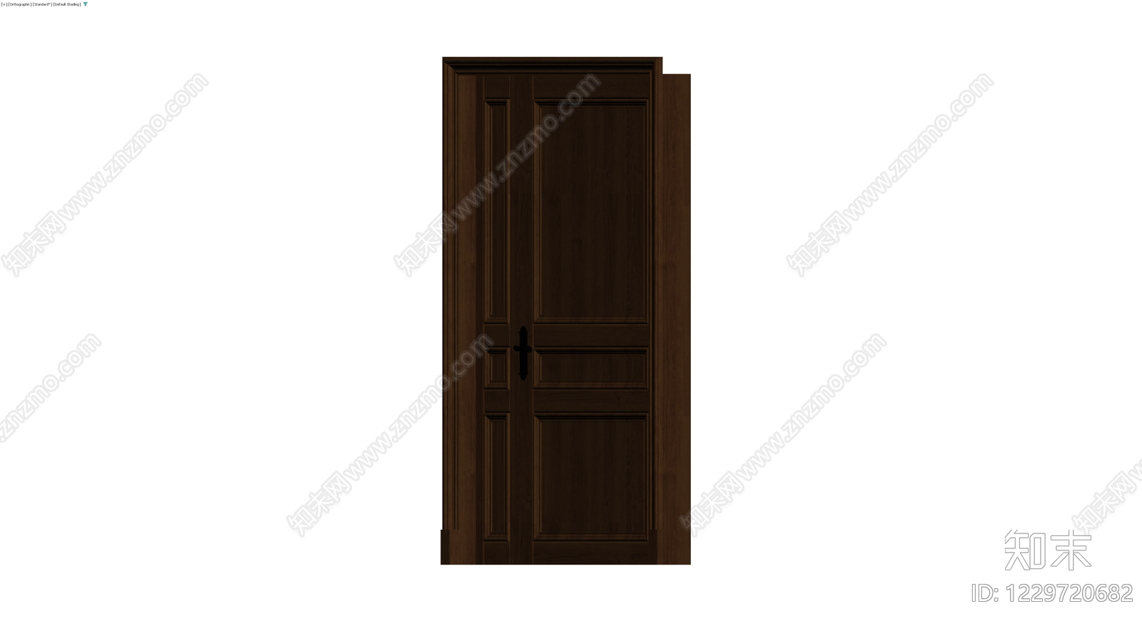 深色实木入户门3D模型下载【ID:1229720682】